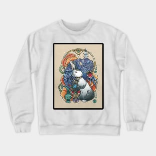 The Rabbit & Raven - Black Outlined Version Crewneck Sweatshirt